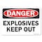 Signmission OSHA Sign, 10" Height, 14" Width, Rigid Plastic, Explosives Keep Out, Landscape, 1014-L-19351 OS-DS-P-1014-L-19351 - alternate 1